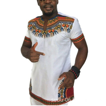 African Clothing 2021 Summer New Design Plus Size Casual Short Sleeve African Dashiki Shirts Blouse For Men